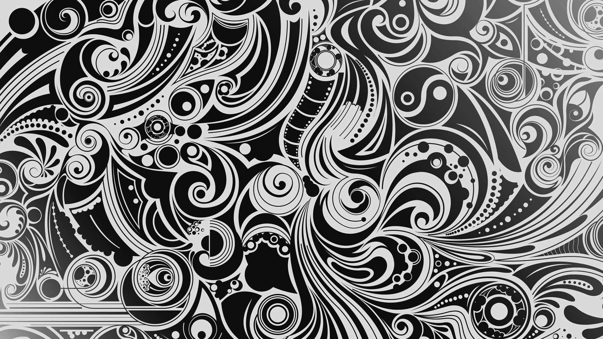 Atemberaubendesschwarz-weißes Abstraktes Muster. Wallpaper
