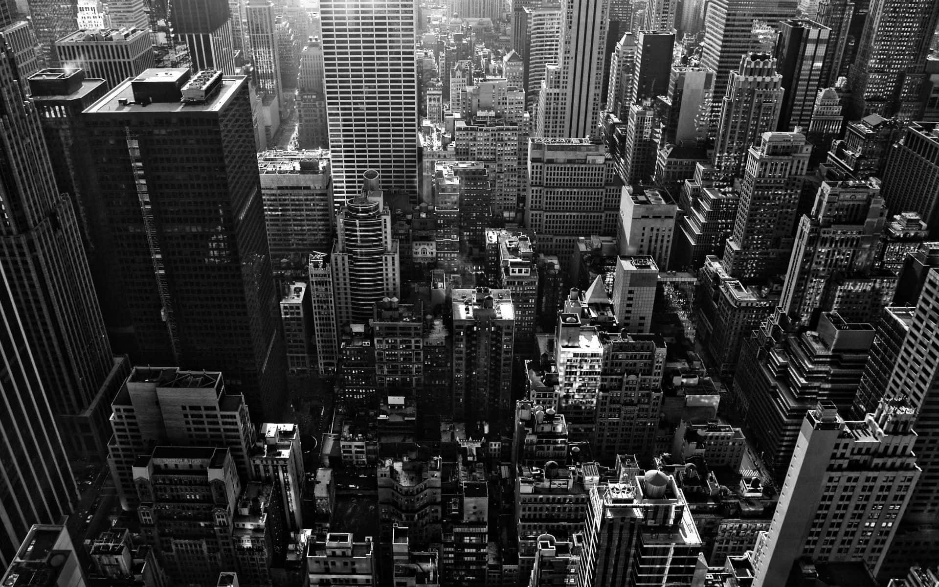 A Black And White Photo Of A City Wallpaper