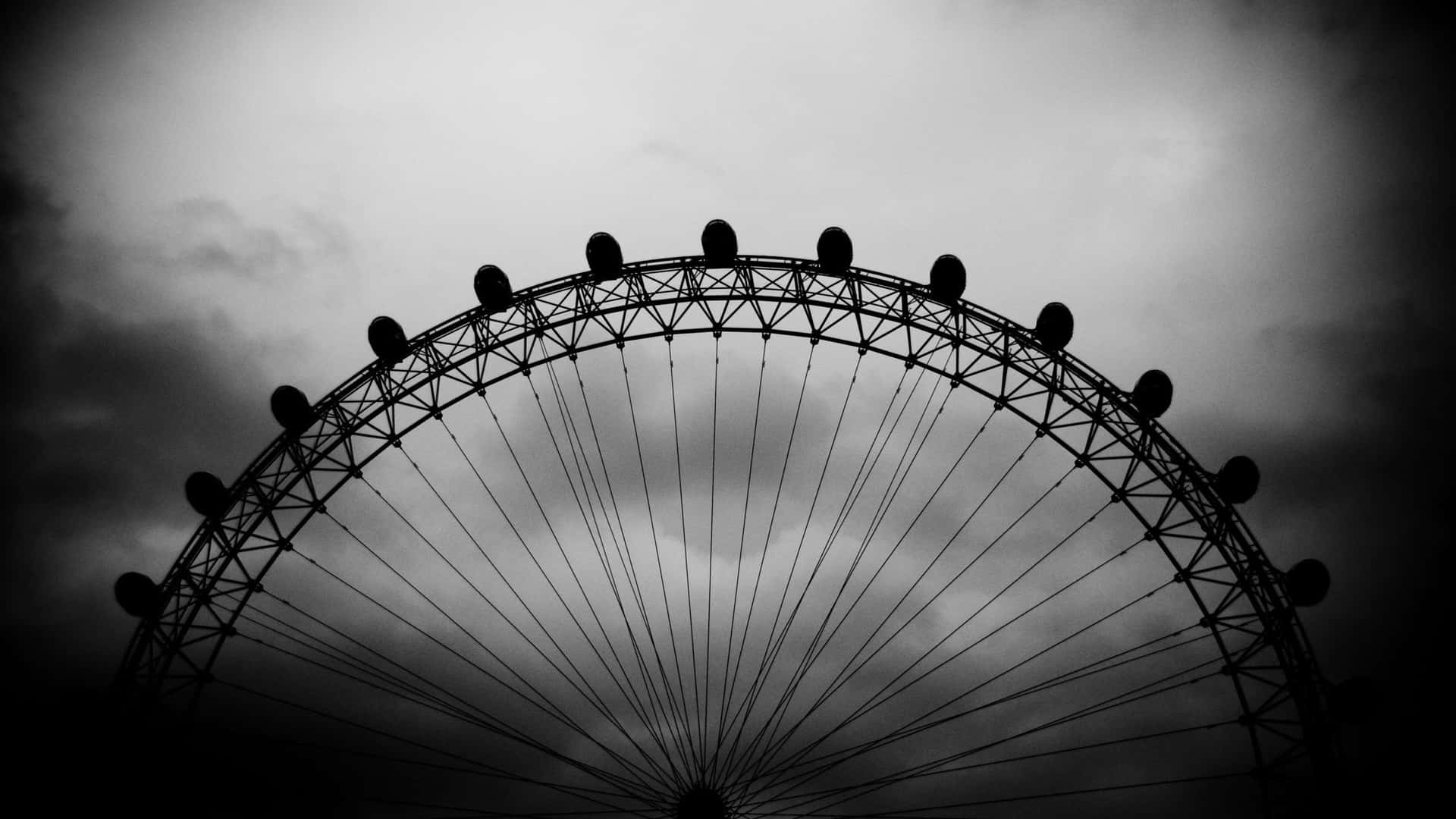 London Eye In Black And White Wallpaper