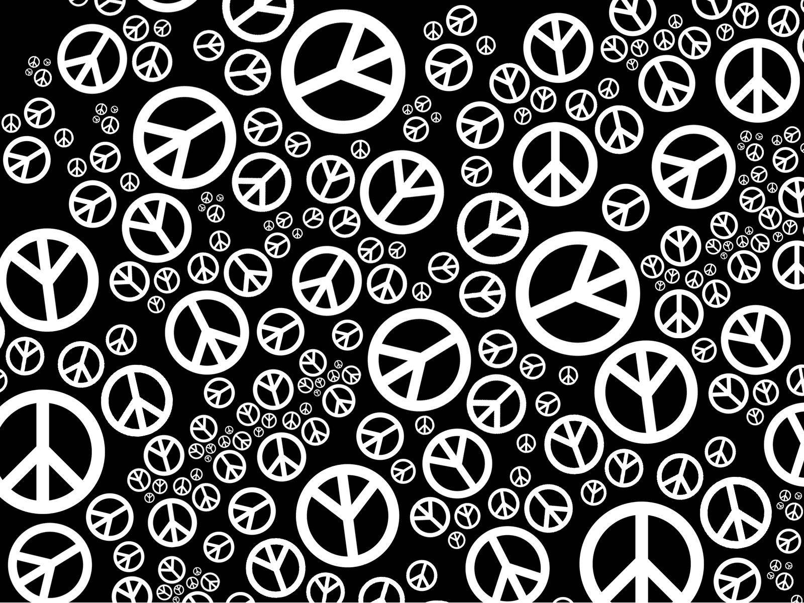 Download Black And White Peace Symbols Wallpaper 