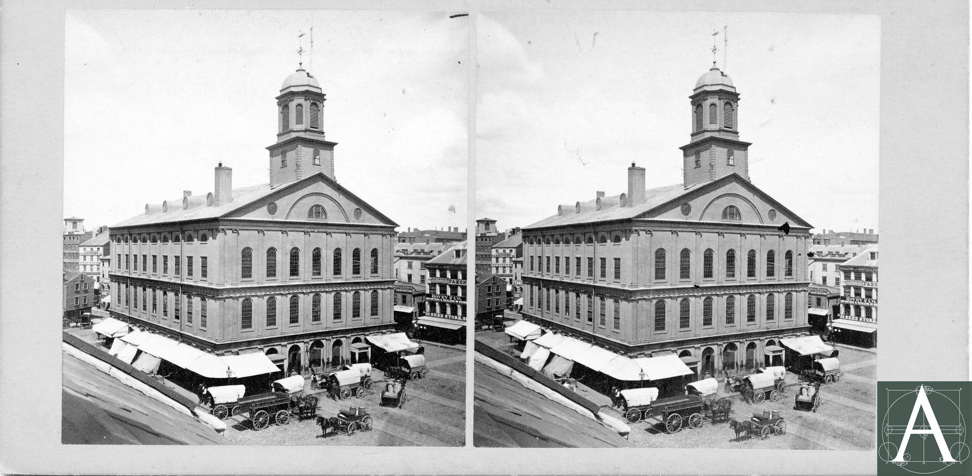 Black-and-white Photo Faneuil Hall Wallpaper