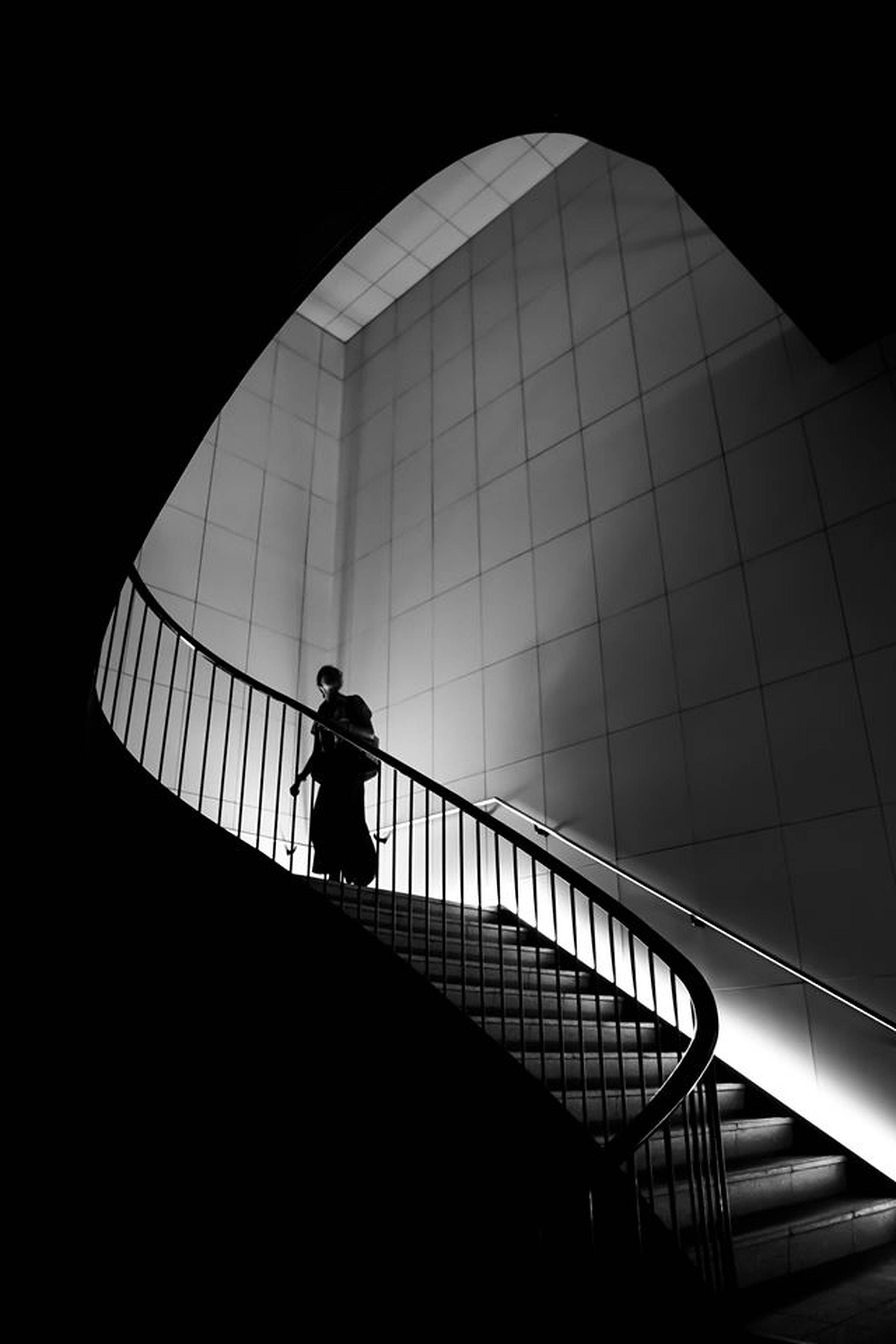 Black And White Photography Aesthetic Stairs Wallpaper