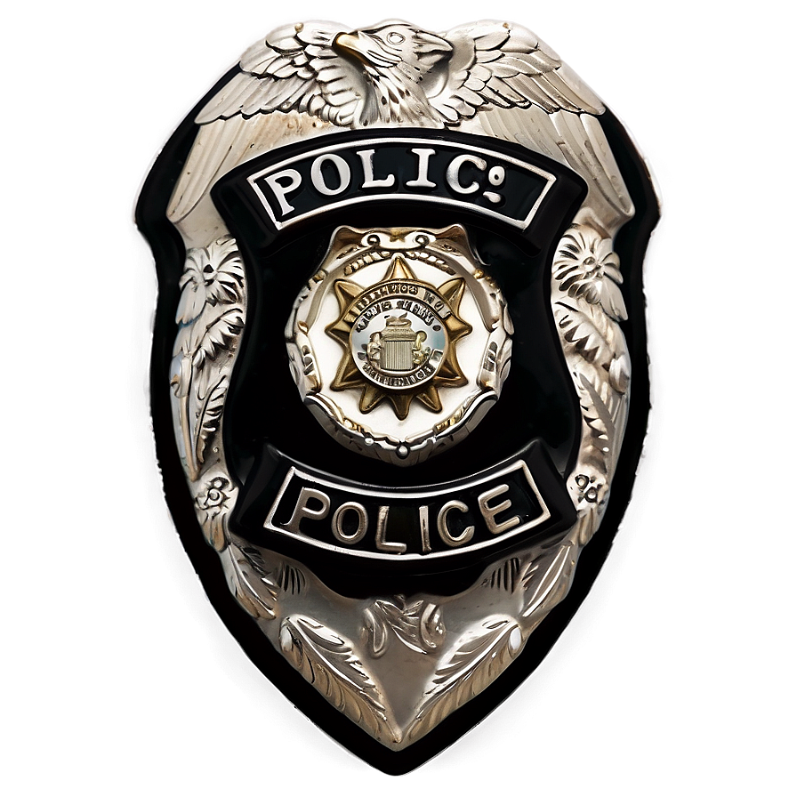 Black And White Police Badge Png 05252024 PNG