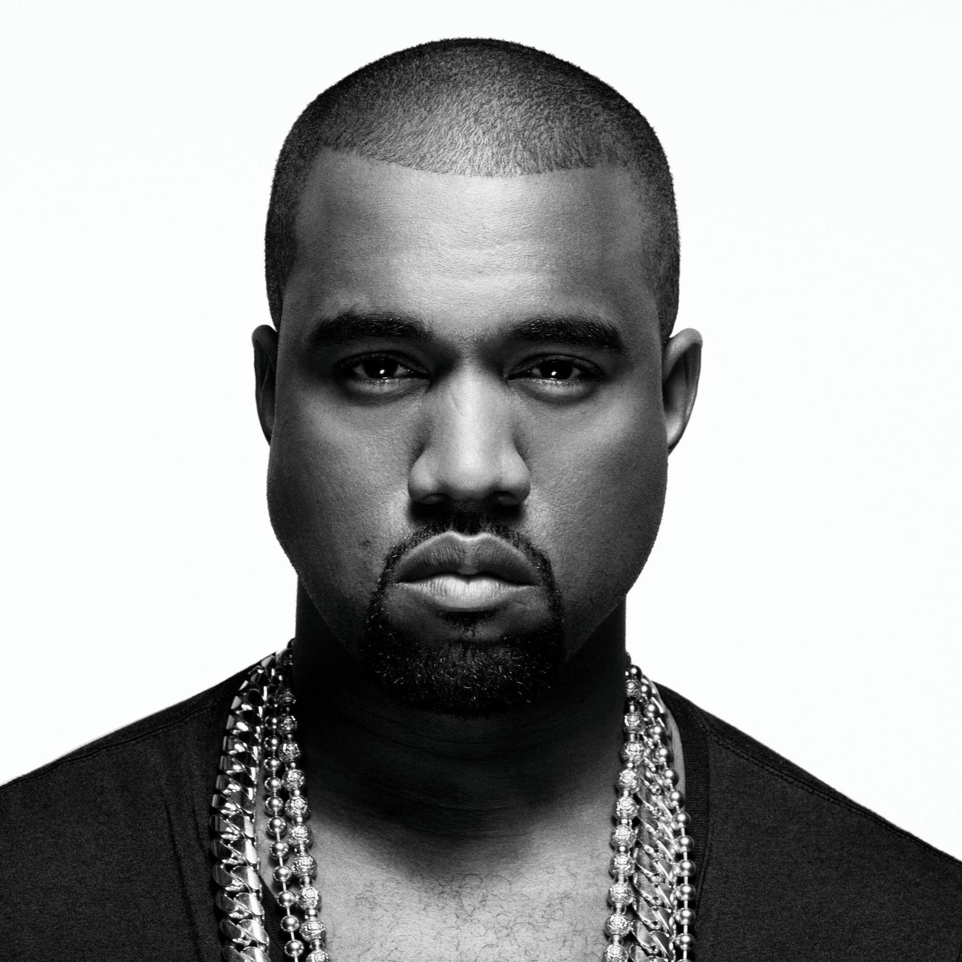 Black And White Portrait Kanye West Android Wallpaper