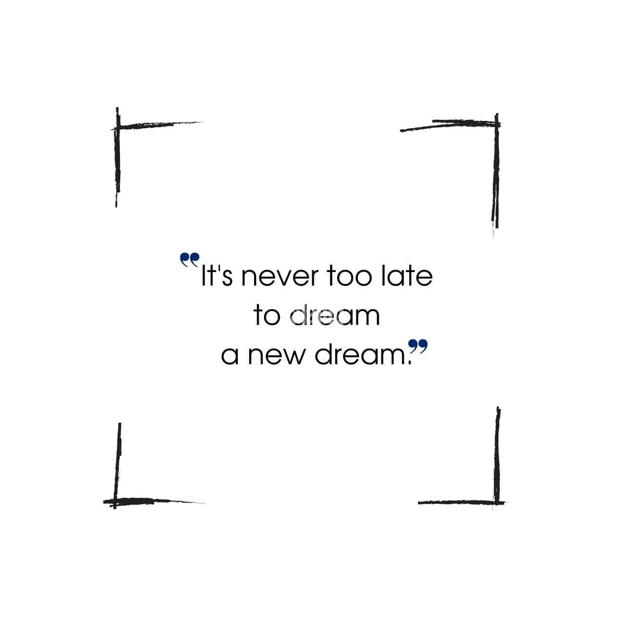 It's Never Too Late To Dream A New Dream Quote Wallpaper