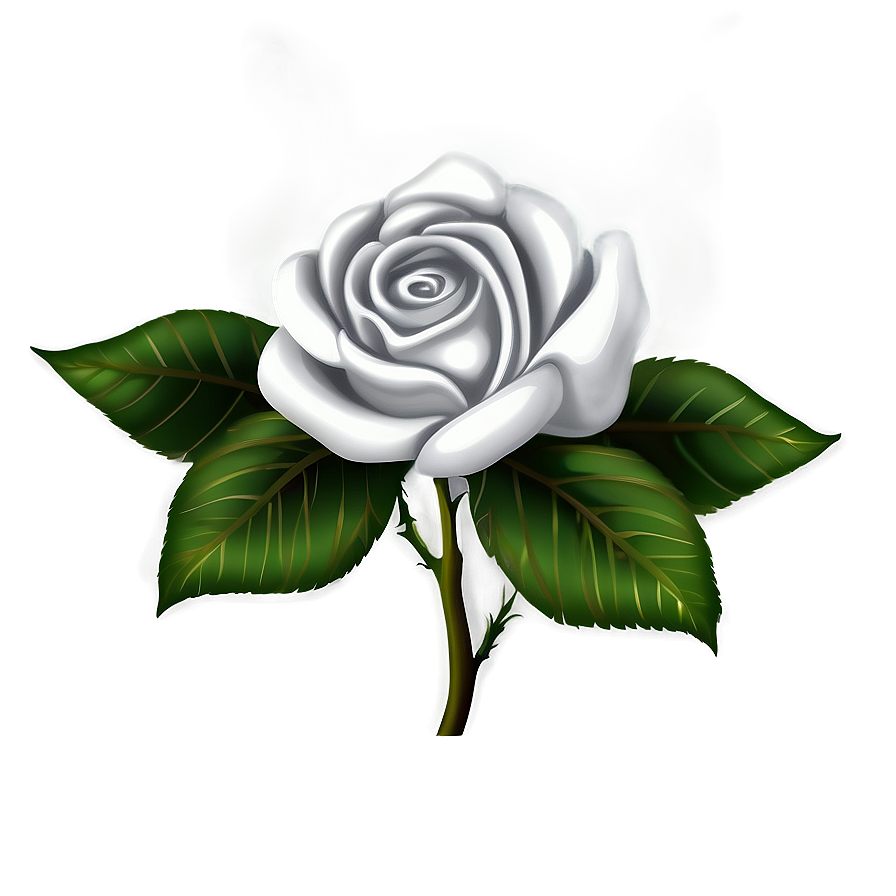 Black And White Rose Art Png 06132024 PNG