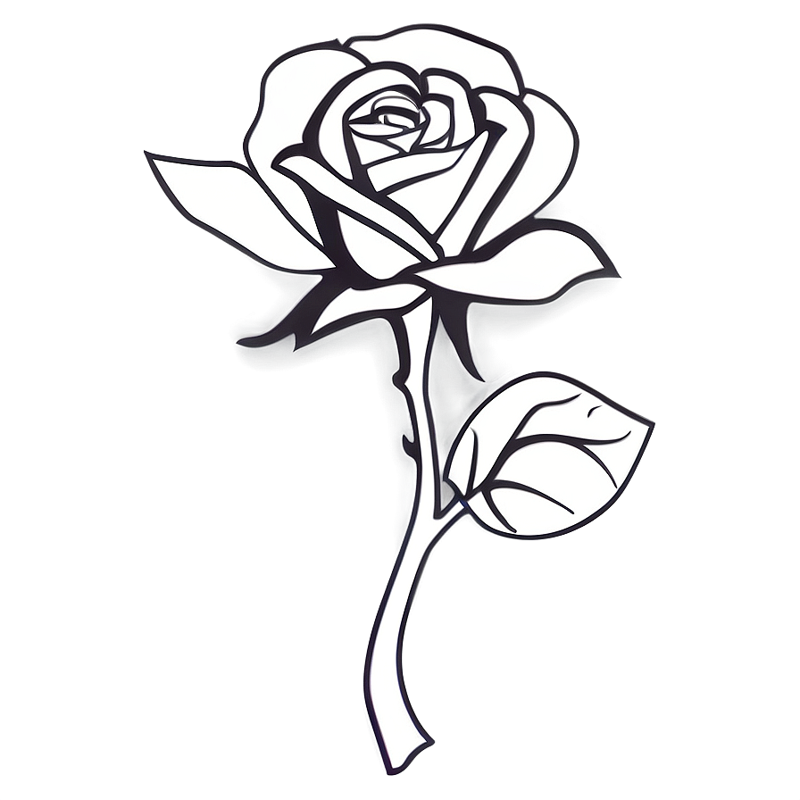 Black And White Rose Outline Png Bhg74 PNG