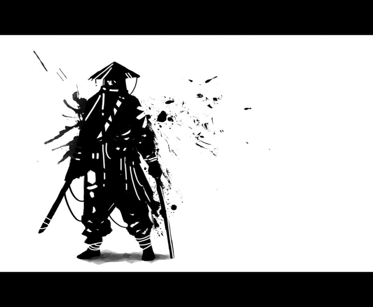 Black and White Samurai Warrior Wallpaper