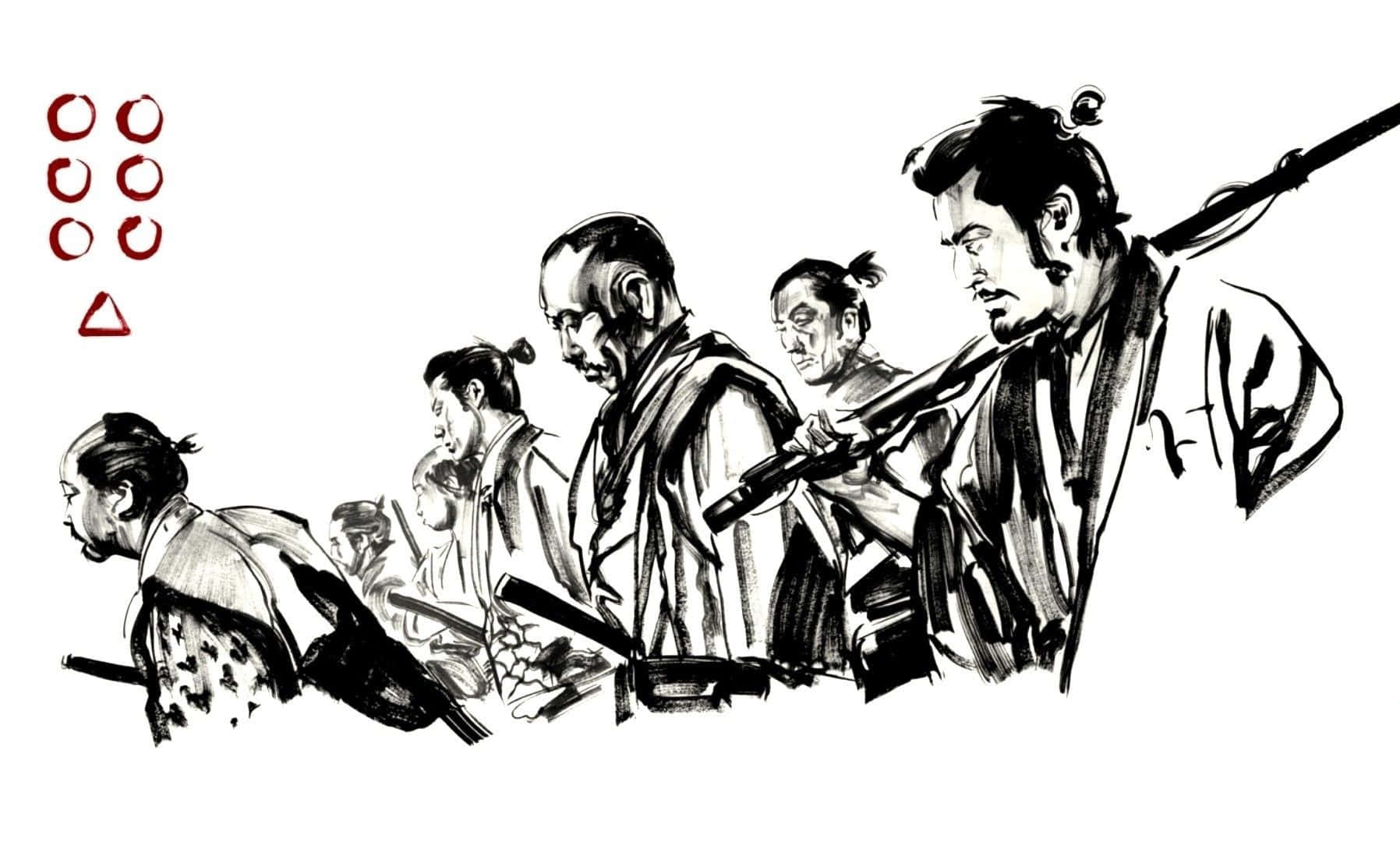 Samuraien Acción En Blanco Y Negro. Fondo de pantalla