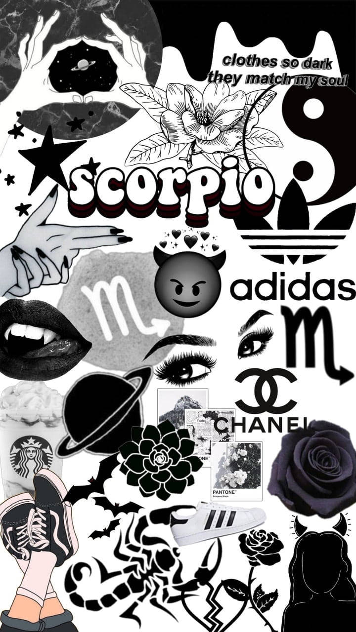 Black And White Scorpio Aesthetic Wallpaper