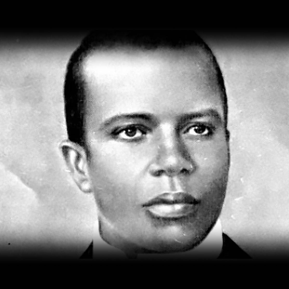 Retratode Scott Joplin En Blanco Y Negro Con Viñeta. Fondo de pantalla