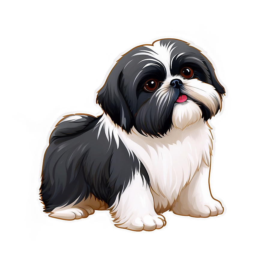 Black And White Shih Tzu Png Swg15 PNG