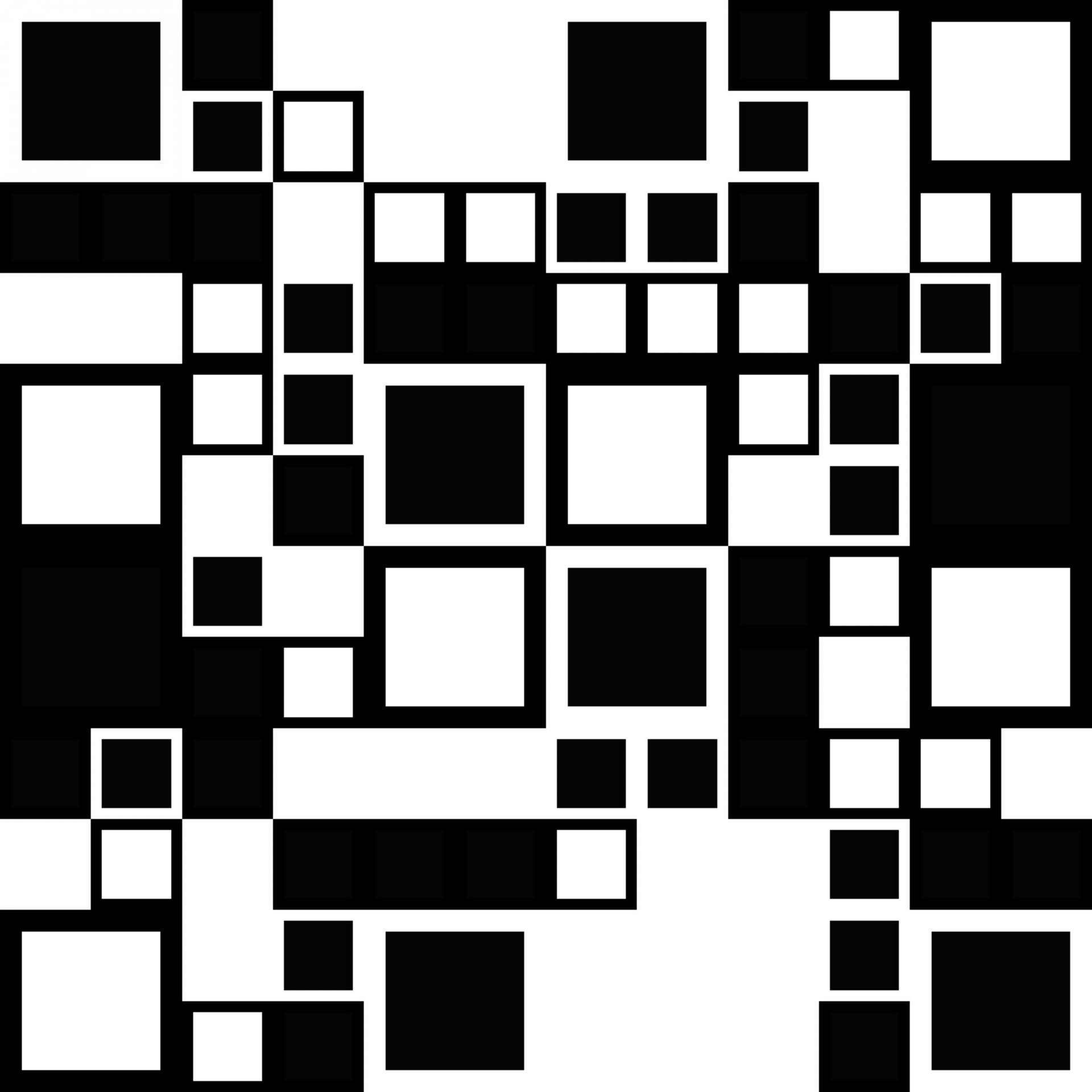 Caption: Captivating Abstract Pattern of Black and White Squares Wallpaper