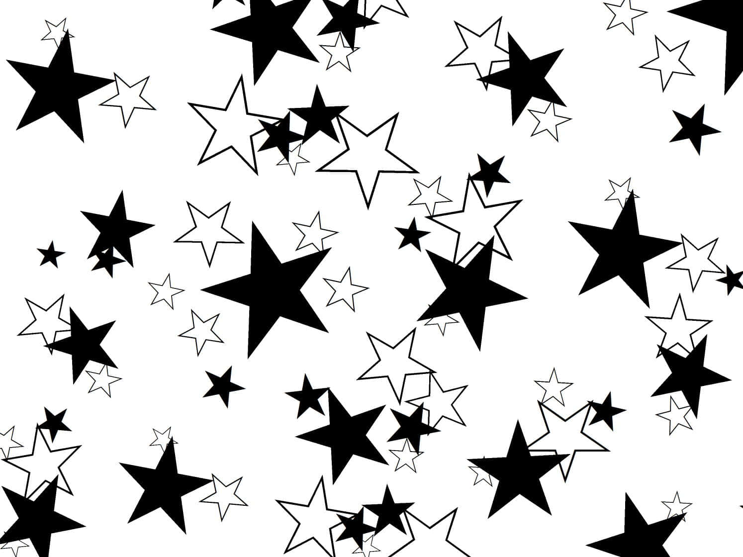Illuminating Black and White Star Wallpaper