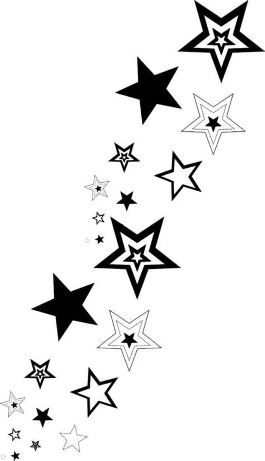 Mesmerizing Black and White Star Wallpaper