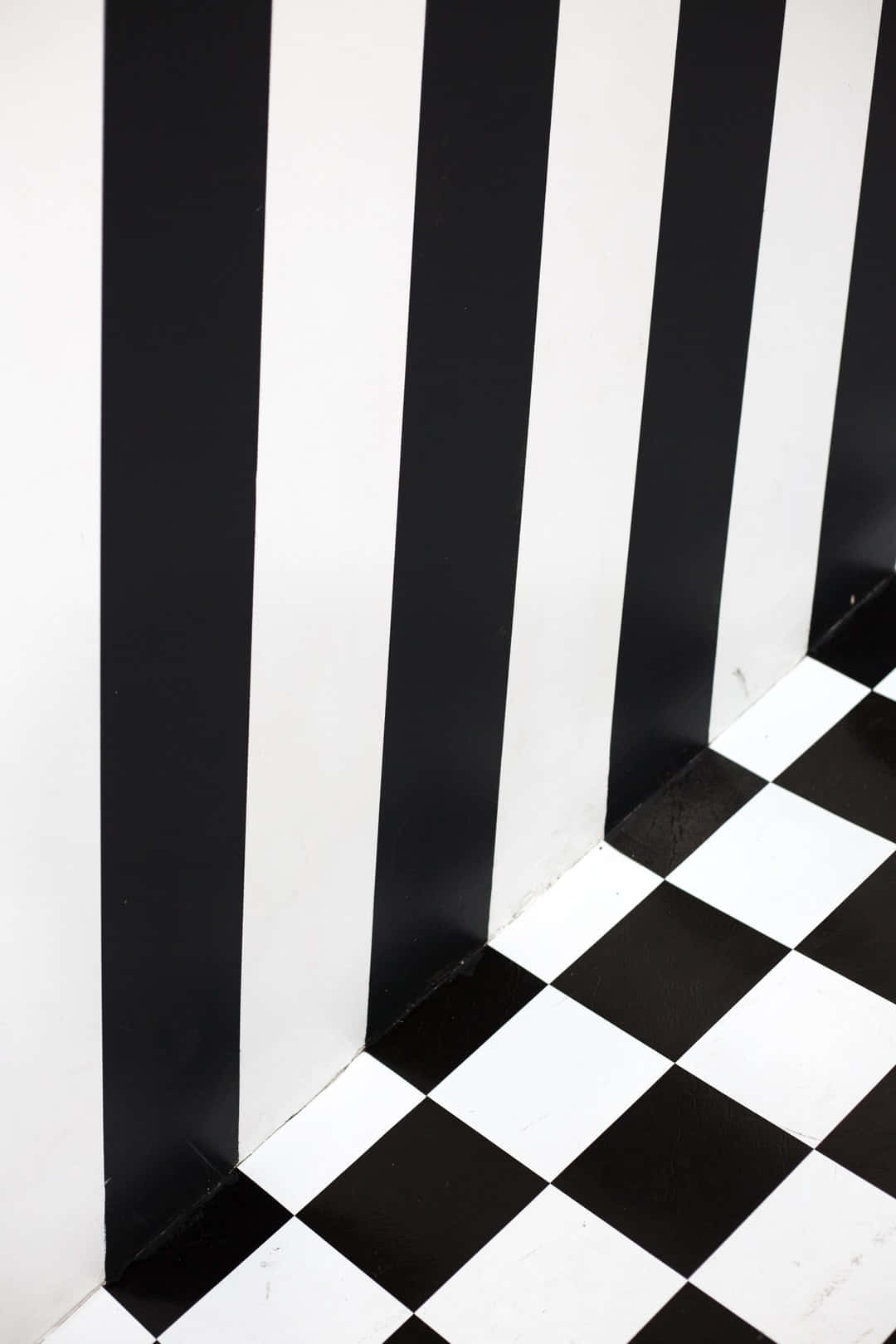 A Black And White Checkered Floor