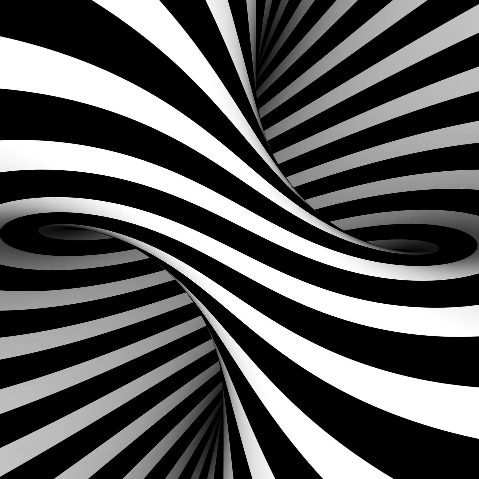 Schwarzeund Weiße Streifen-illusionskunst Wallpaper