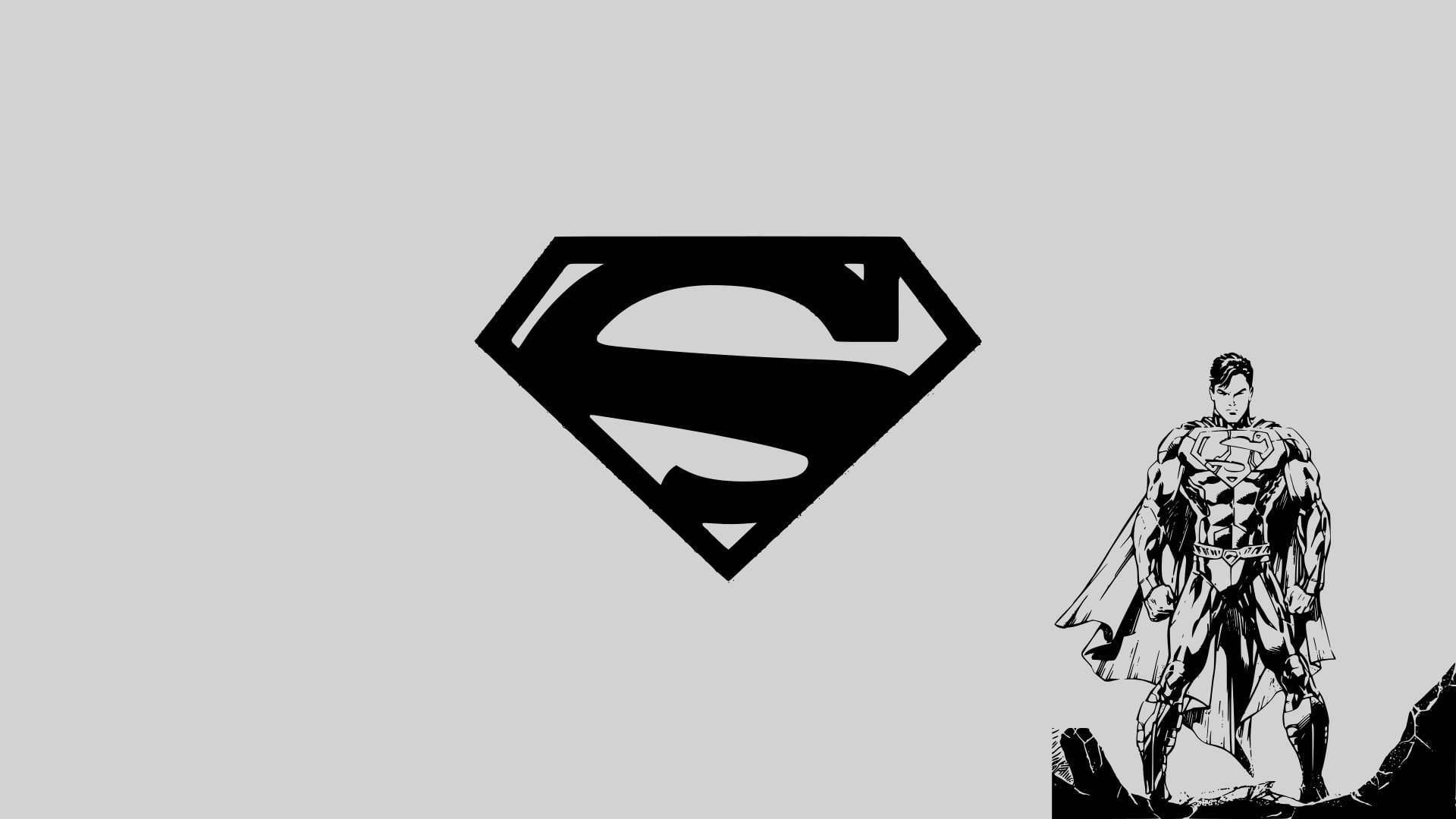 Download Black-and-white Superman Logo Wallpaper 