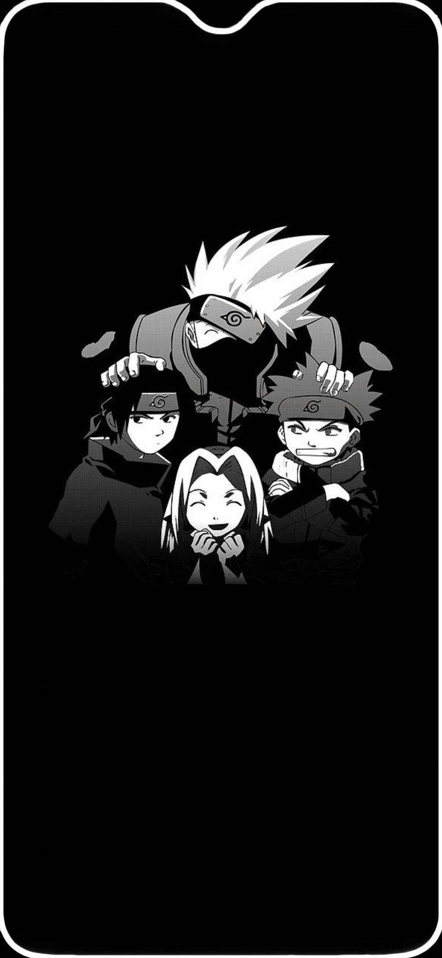 Black And White Team 7 Naruto Iphone Wallpaper
