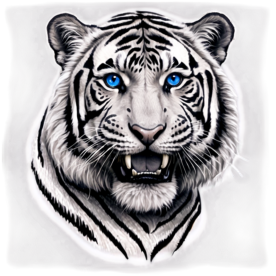 Black And White Tiger Sketch Png Ahk78 PNG