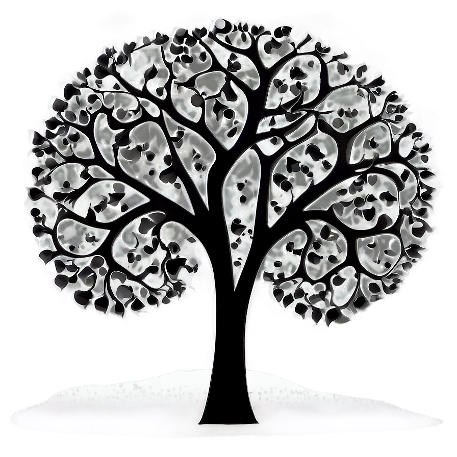 Black And White Tree In Abstract Style Png 06252024 PNG