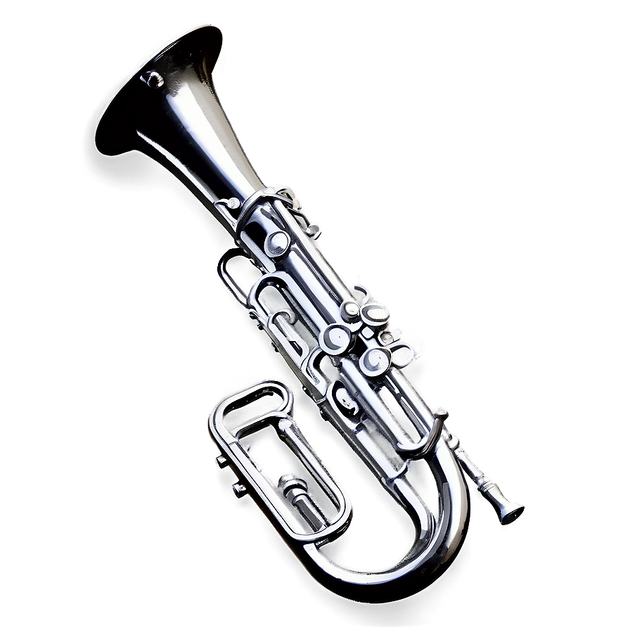 Black And White Trumpet Png Vug72 PNG