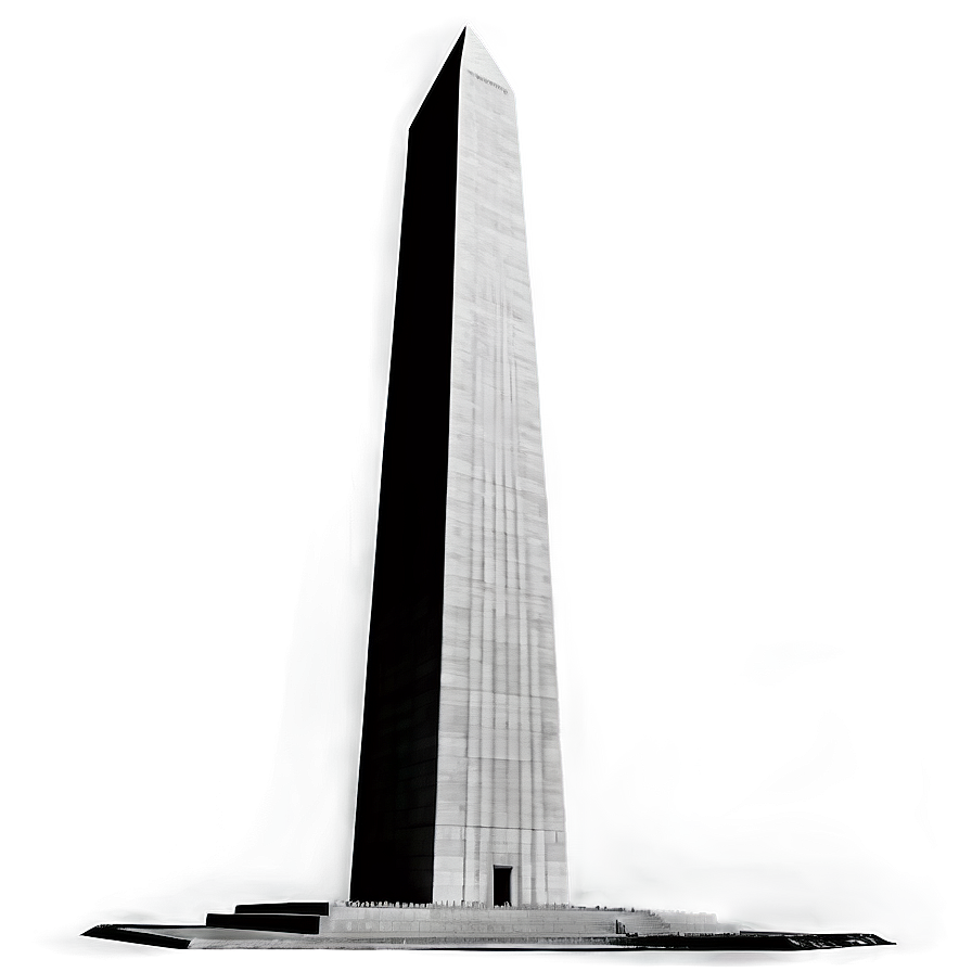 Black And White Washington Monument Png 06202024 PNG