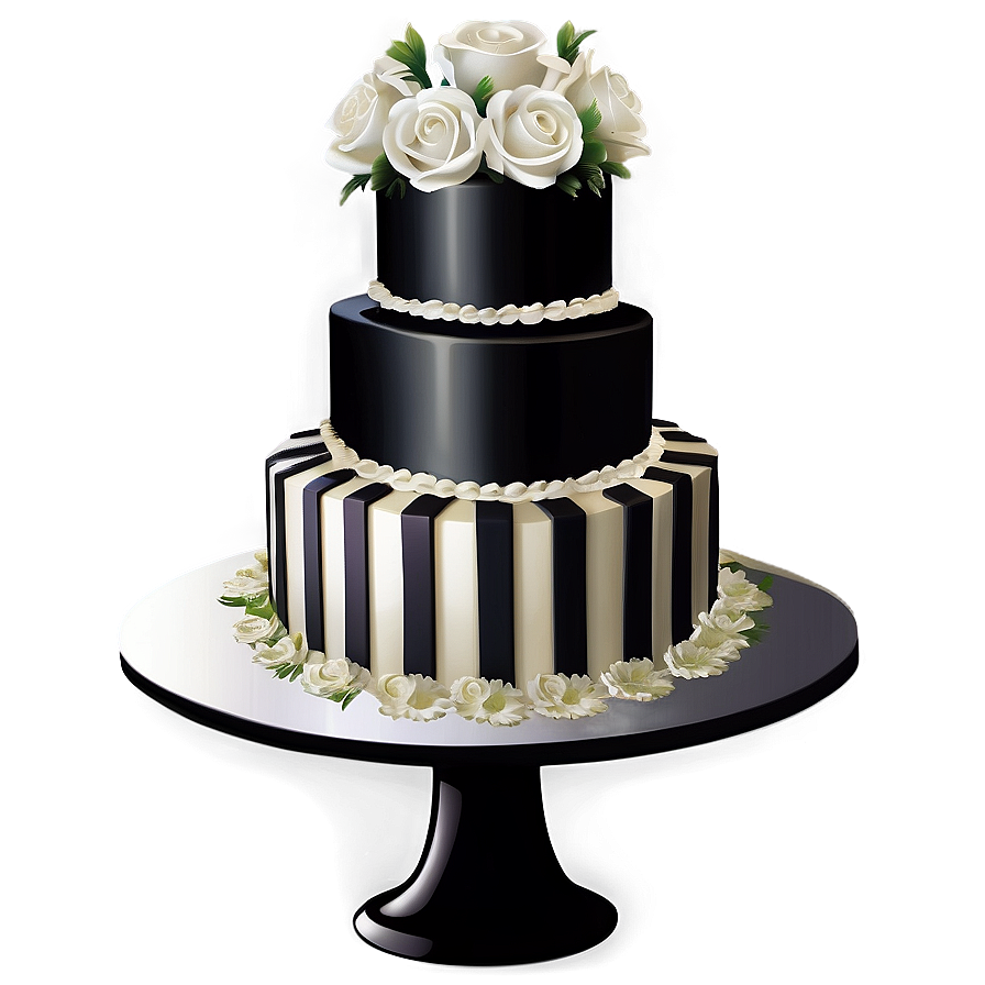 Black And White Wedding Cake Png Det57 PNG