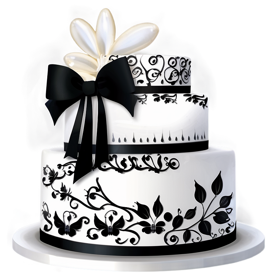 Black And White Wedding Cake Png Wny10 PNG