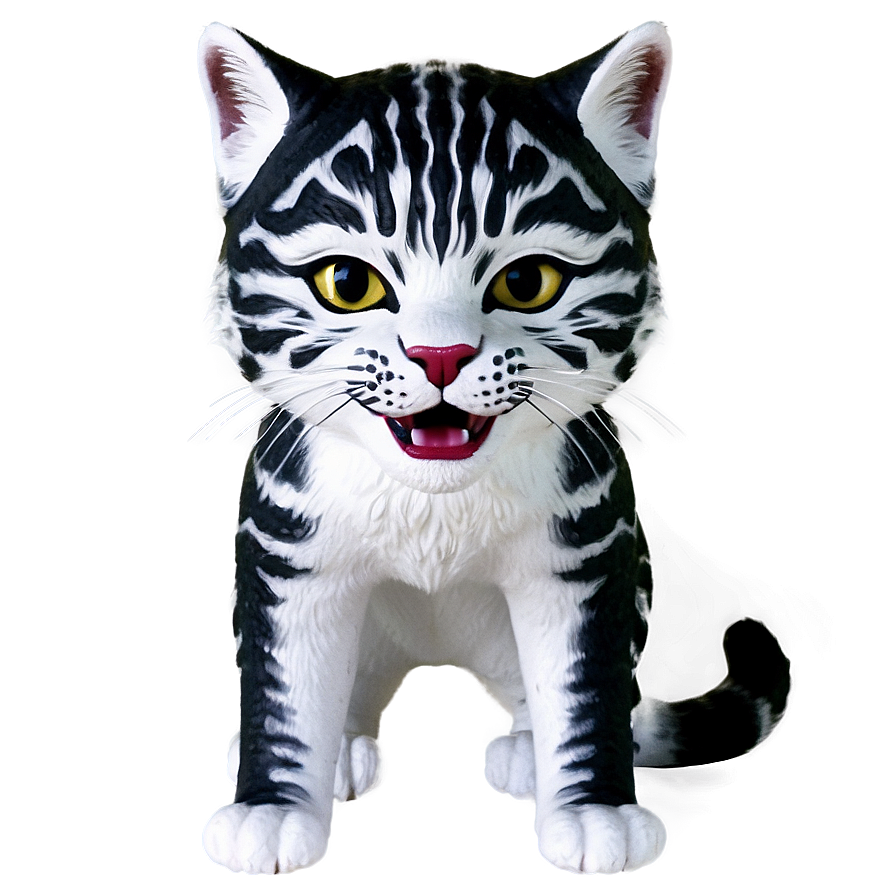 Black And White Wildcat Png 06132024 PNG