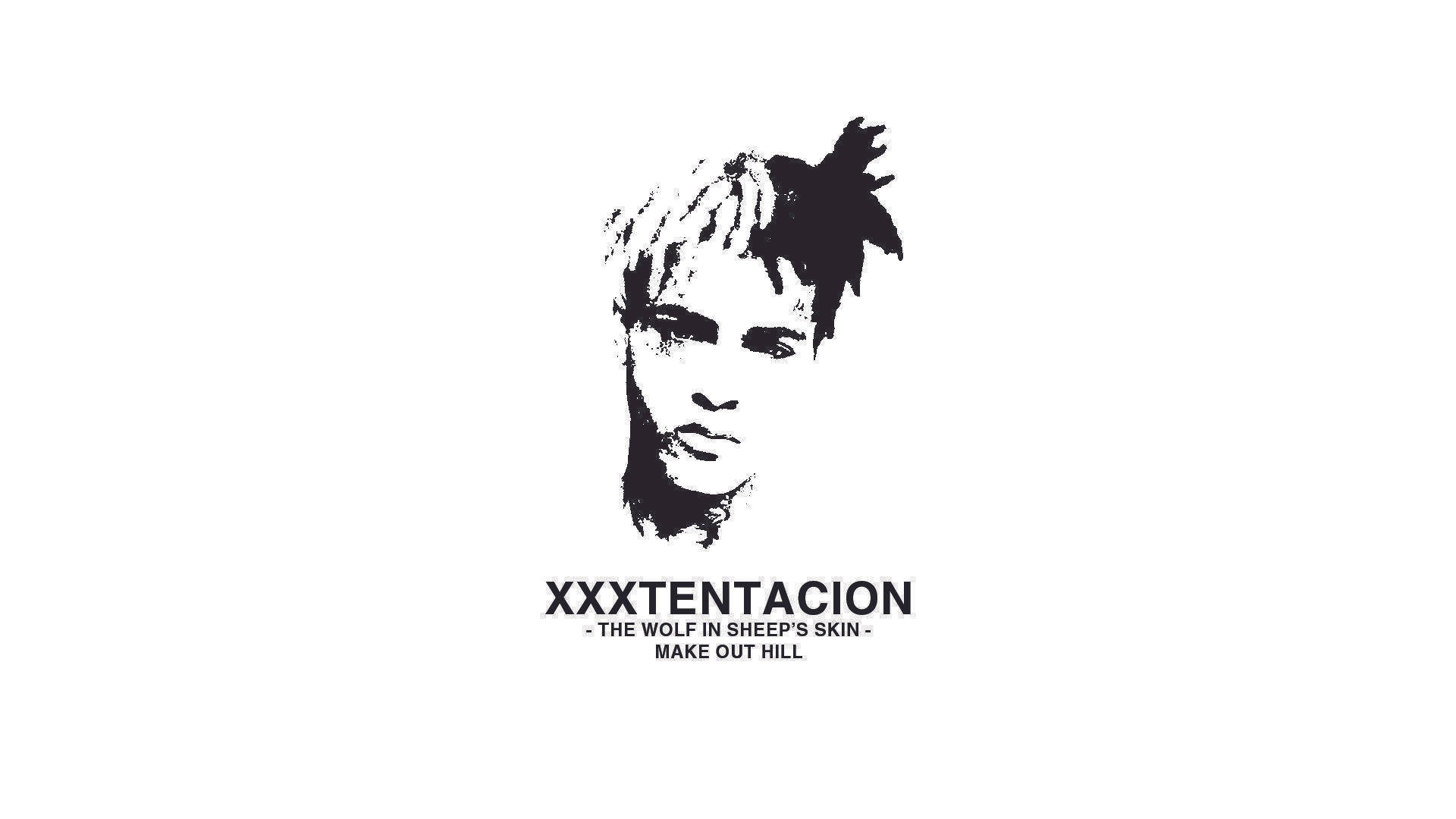 Strong Portrait of Xx Tentacion in Black and White Wallpaper