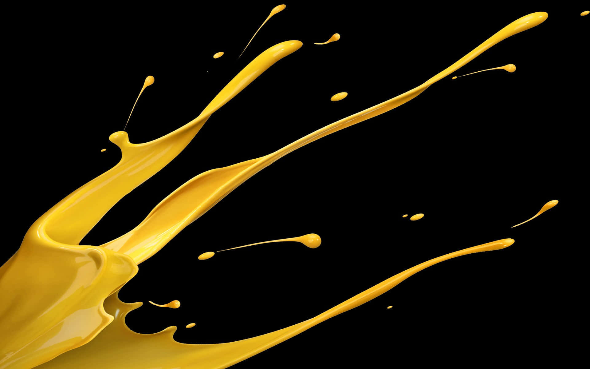 A Yellow Liquid Splashing On A Black Background