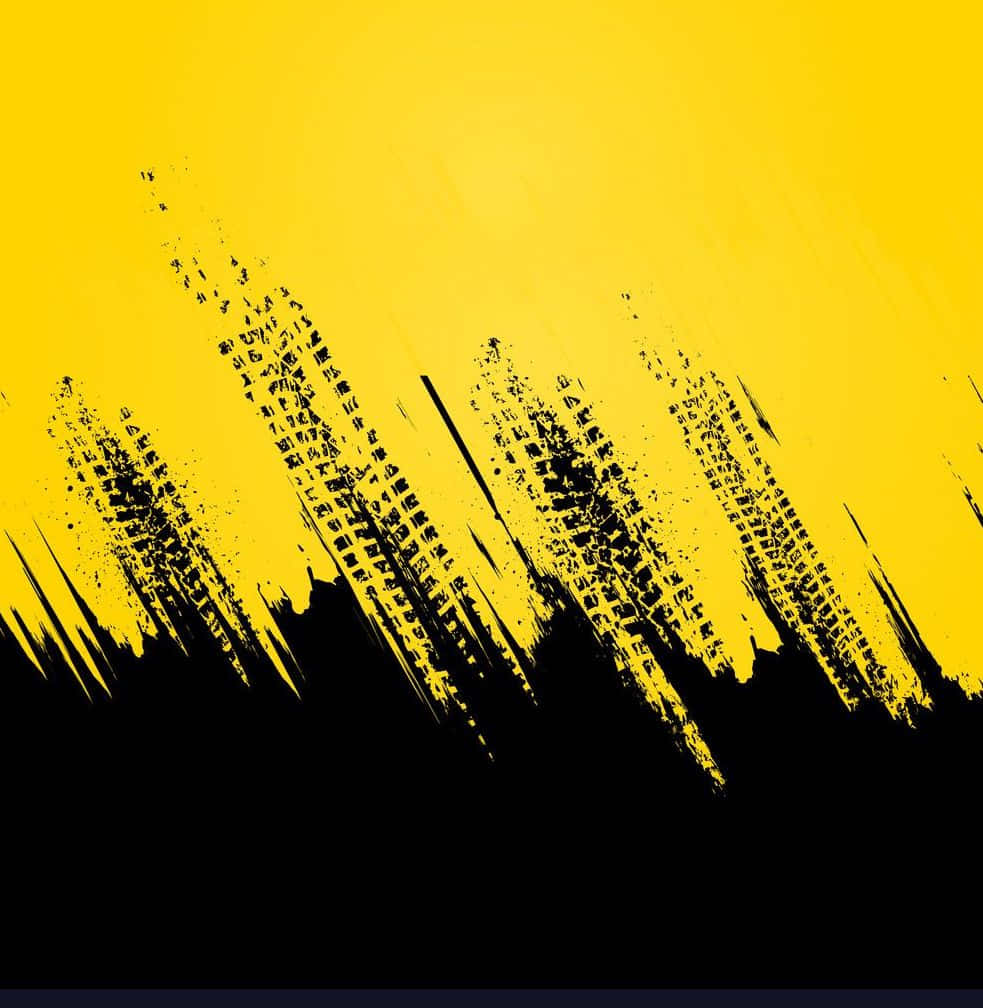 Yellow And Black Paint Splatters Vector