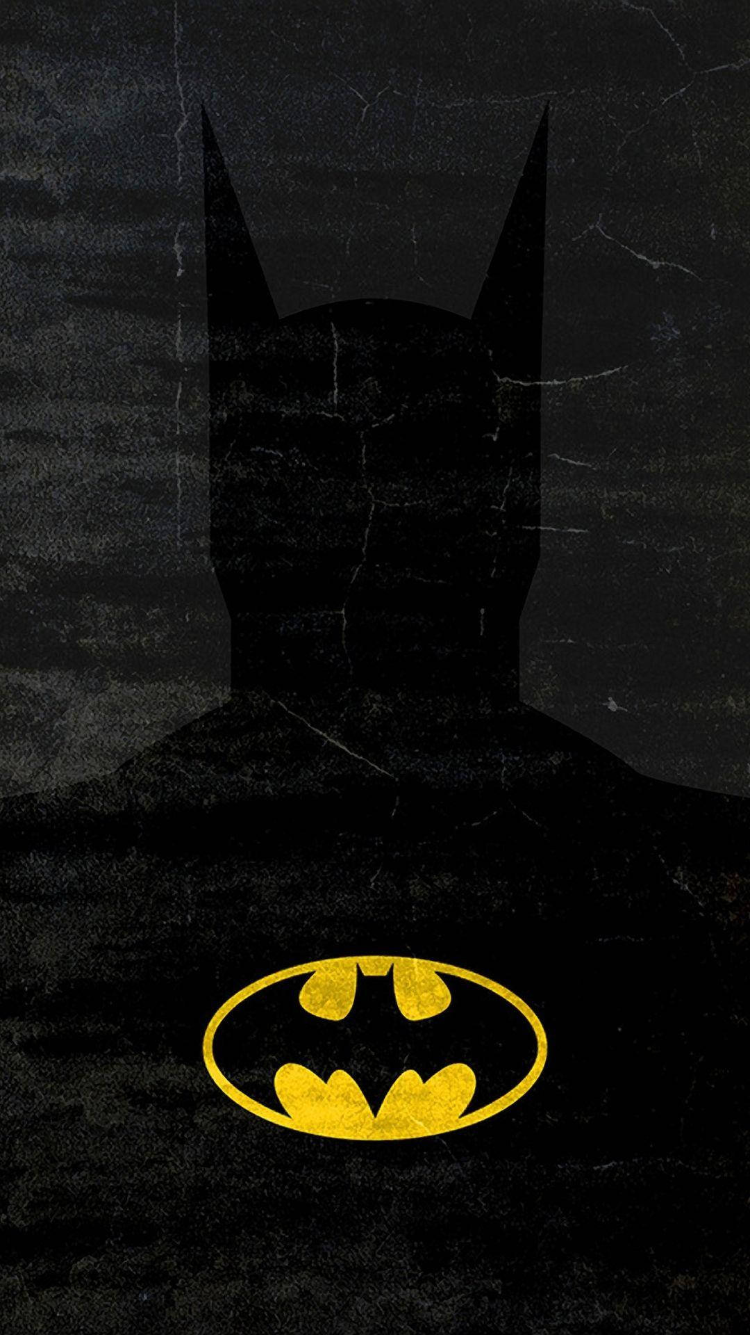 Sort og gul Batman Dark iPhone Tapet Wallpaper