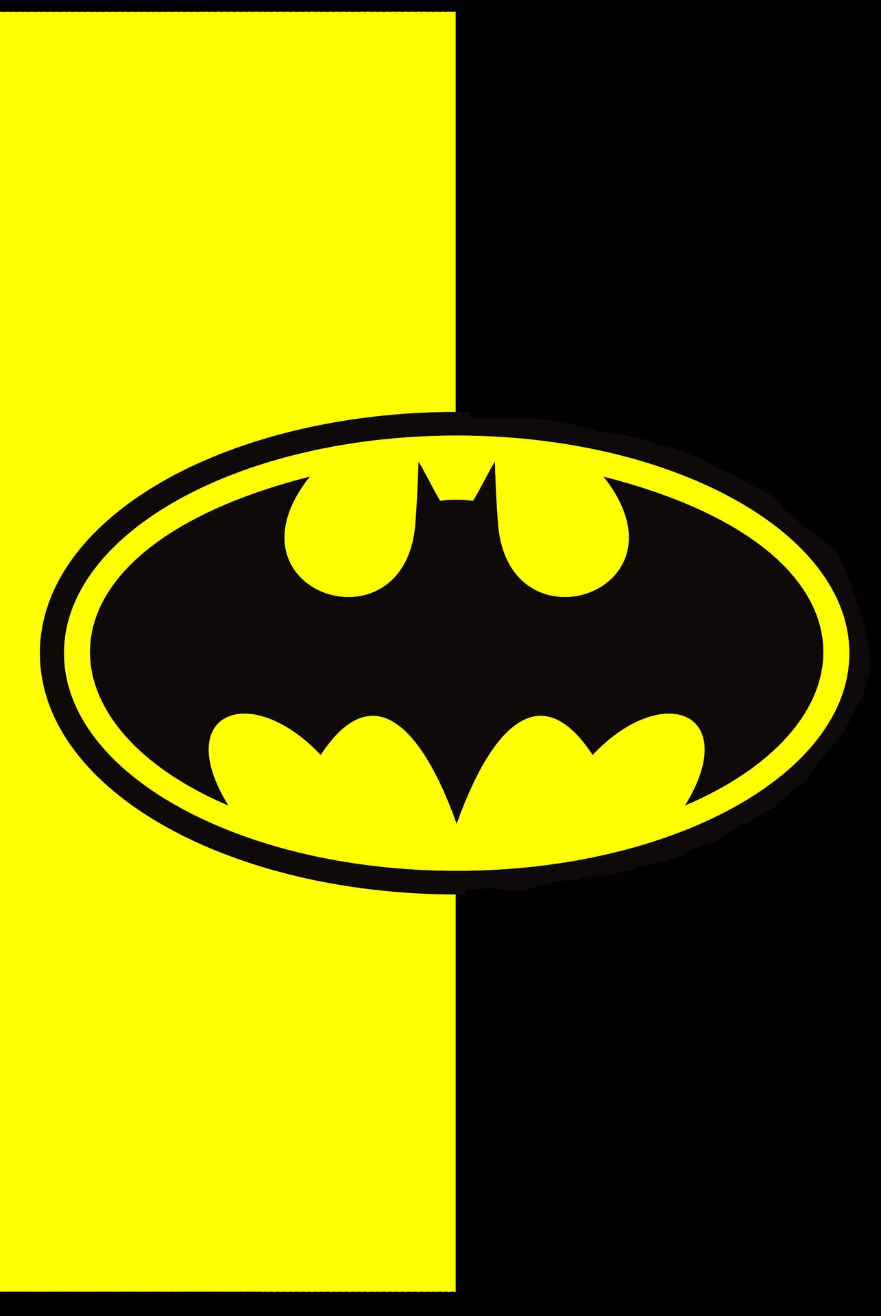 Wallpapersvart Och Gul Batman-logotyp Iphone-bakgrundsbild. Wallpaper