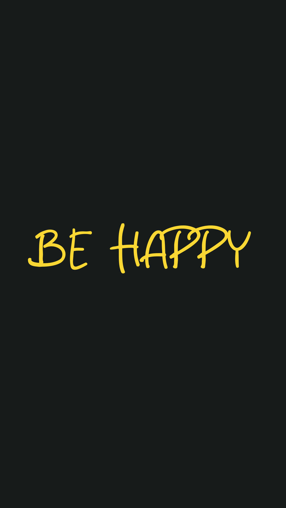 Black And Yellow Be Happy Wallpaper