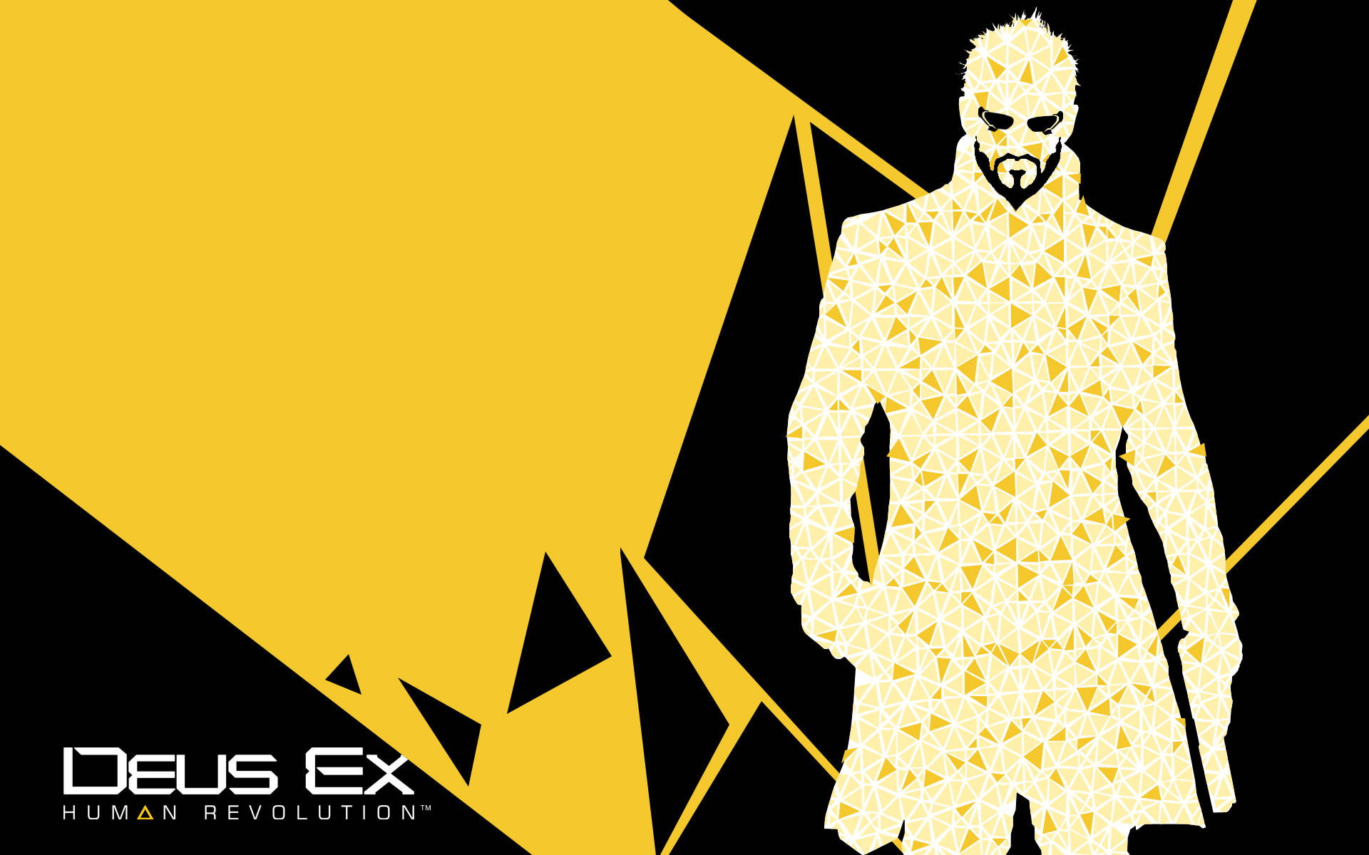 Black And Yellow Deus Ex Adam Jensen Wallpaper