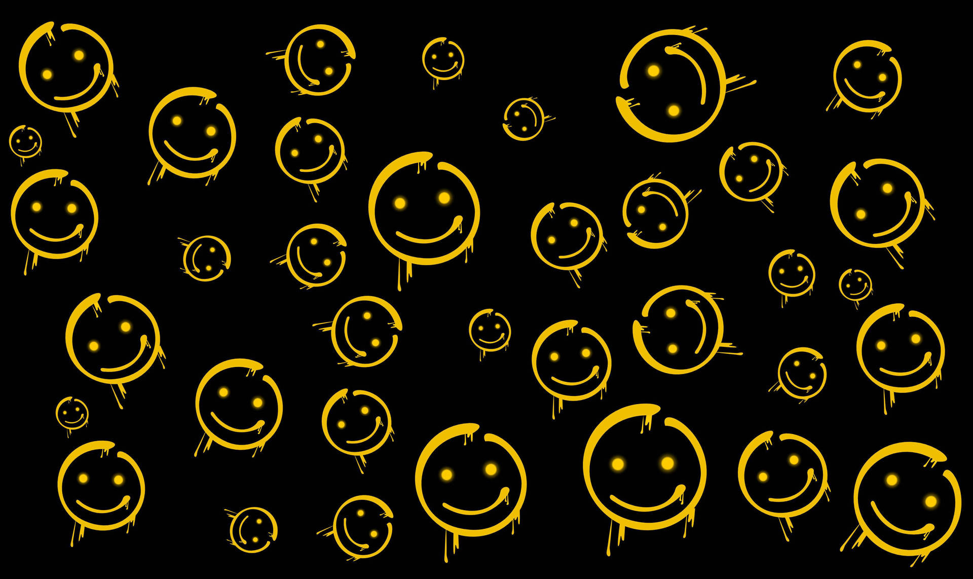 Sort og gul preppy smiley ansigts Tapet Wallpaper
