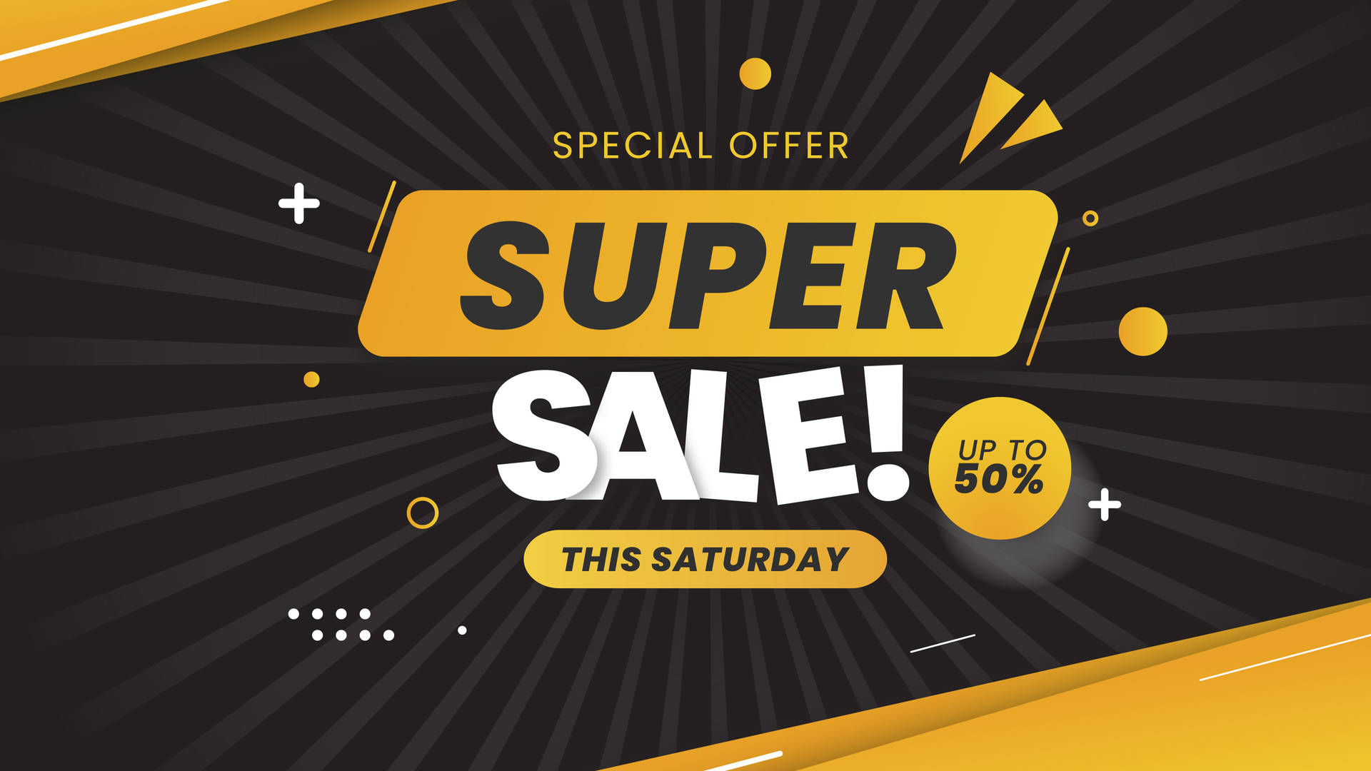 Black And Yellow Super Saturday Sale Poster