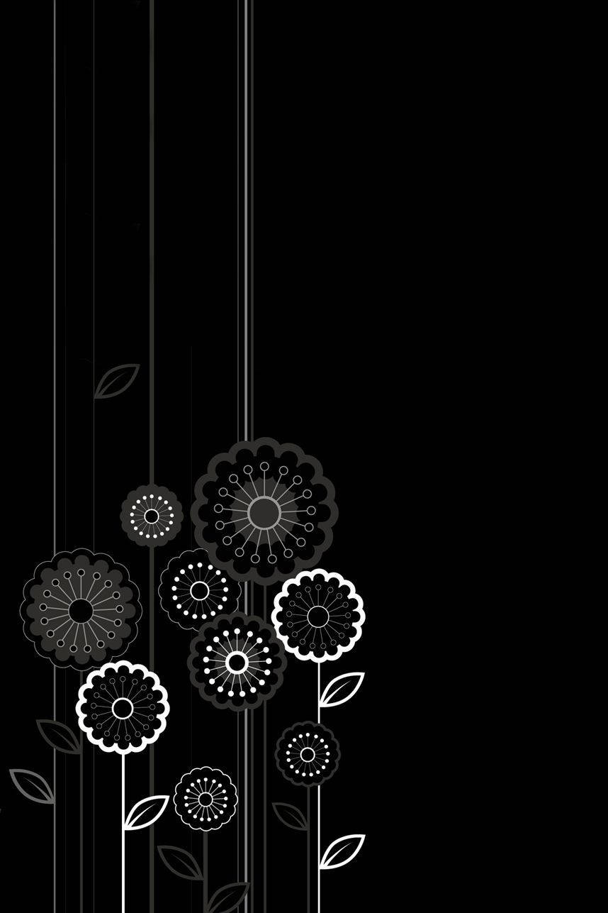 Black Android Flower Art