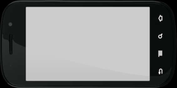 Black Android Smartphone Blank Screen PNG