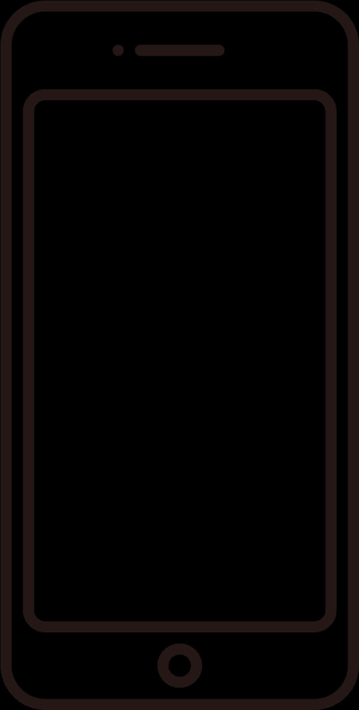 Black Android Smartphone Outline PNG