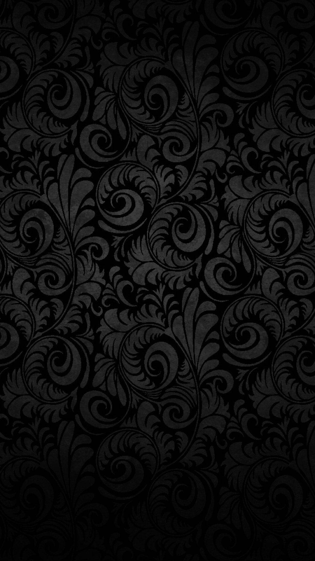 Black Android Wall With Floral Pattern