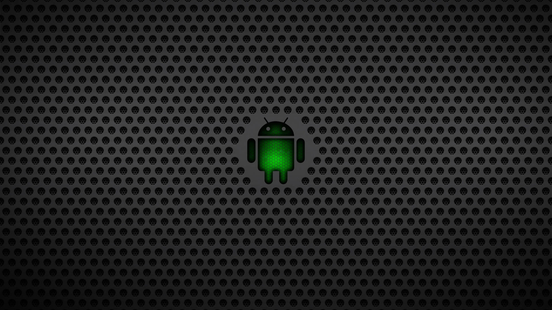 Black Android With Glowing Green Light Wallpaper