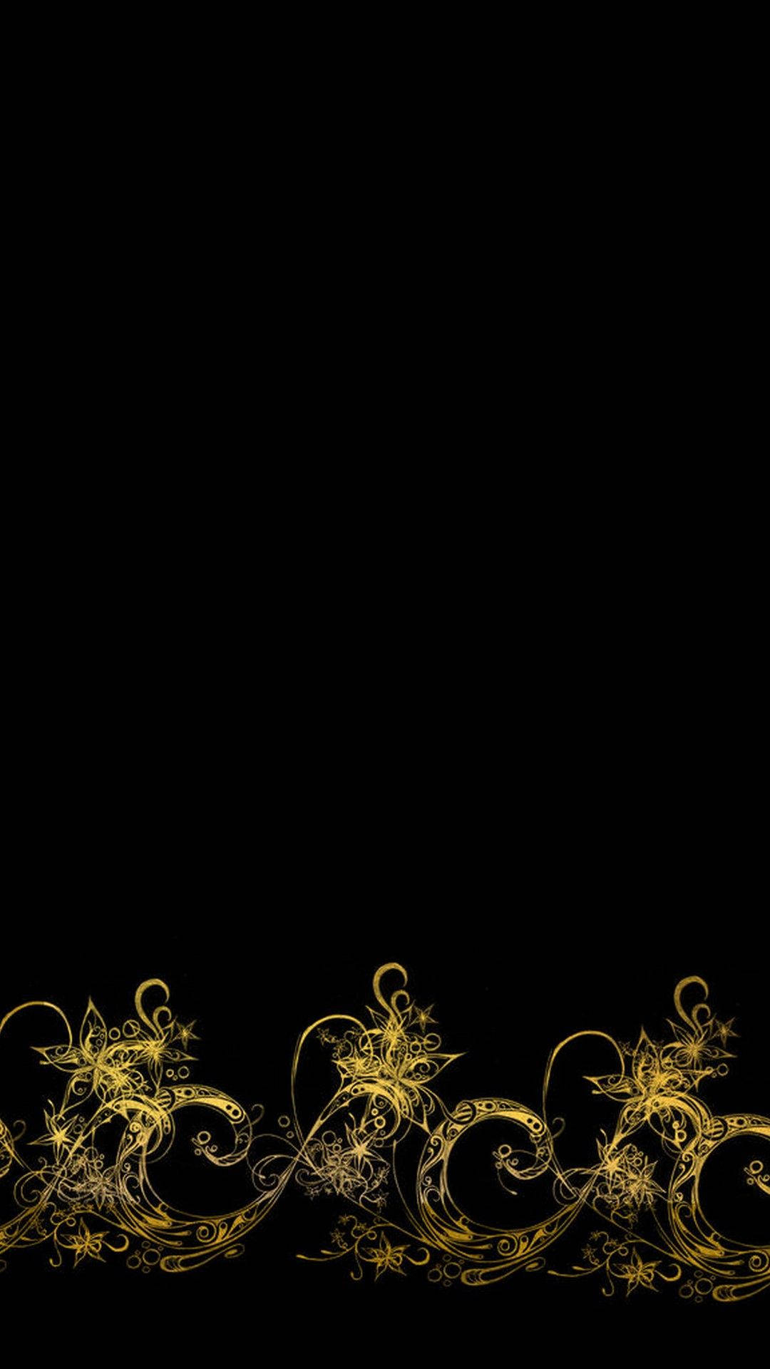 Black Android With Ornate Gold Design Wallpaper