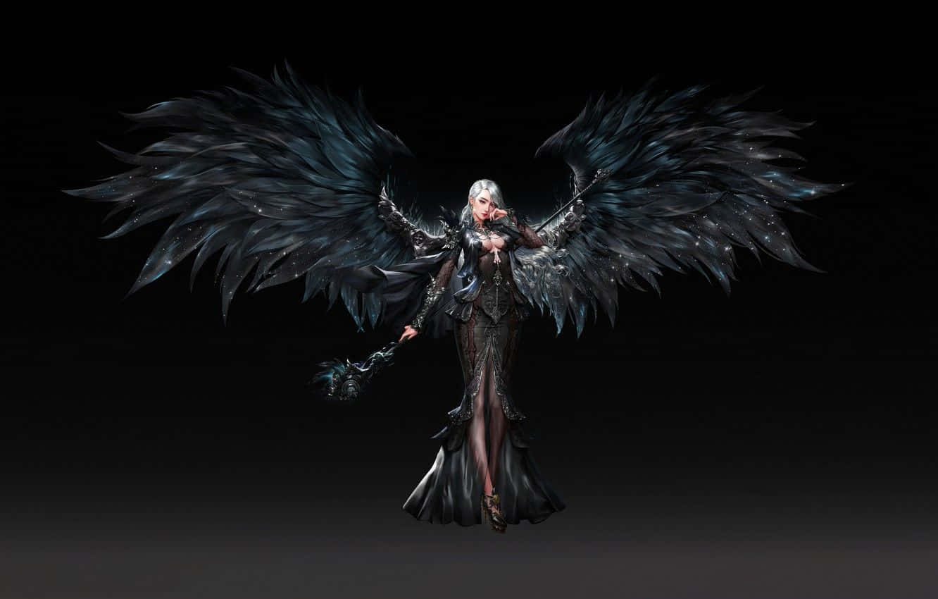 Darkly Exquisite Black Angel Wings