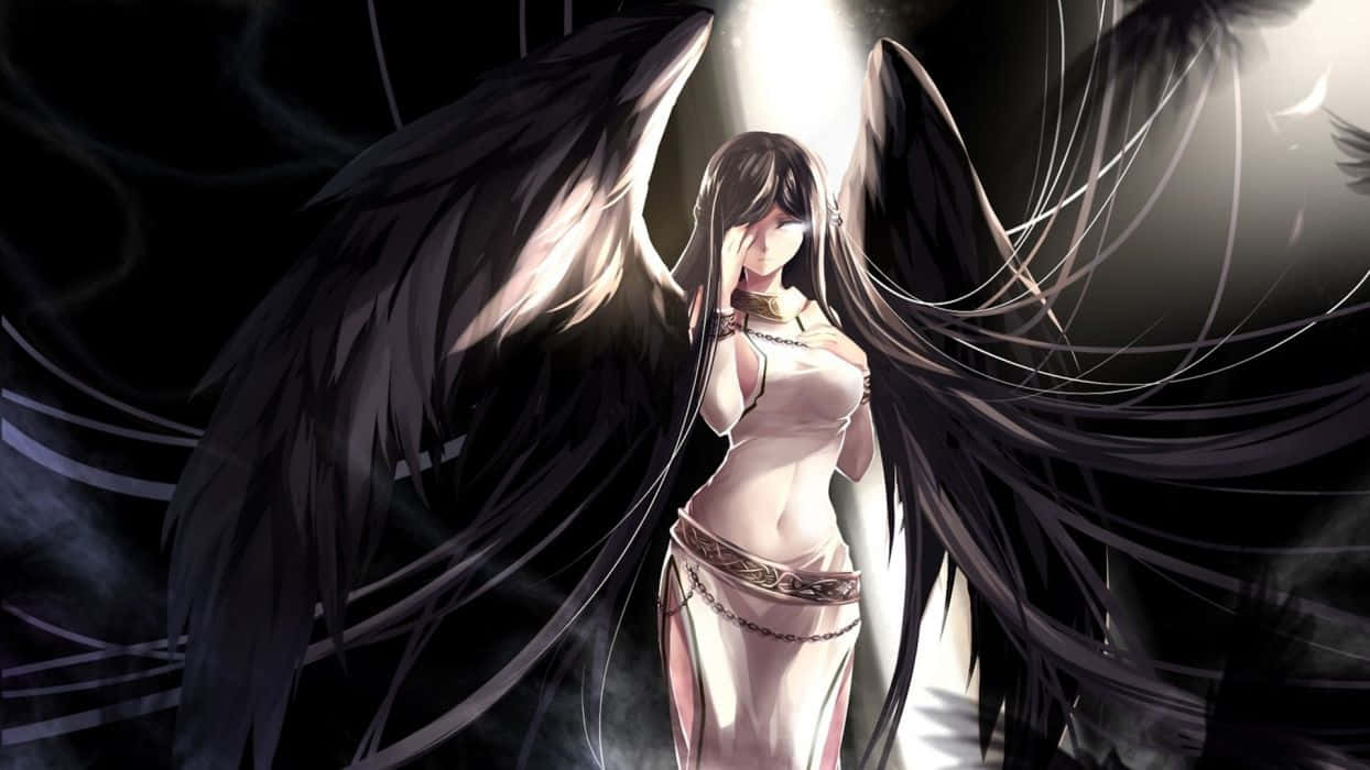 Guardian Angel in Black Wings