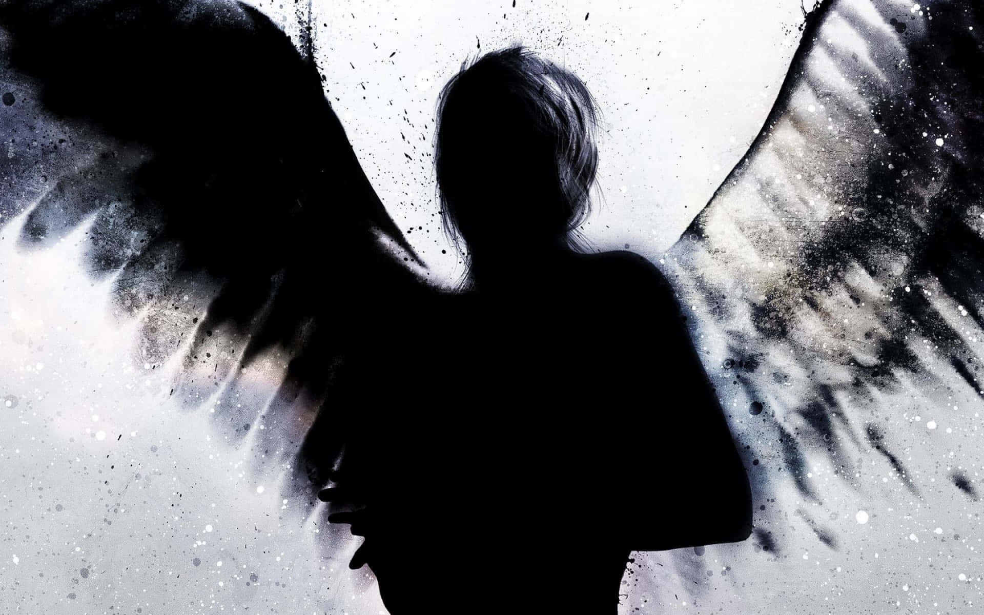 A Silhouette Of An Angel With Wings