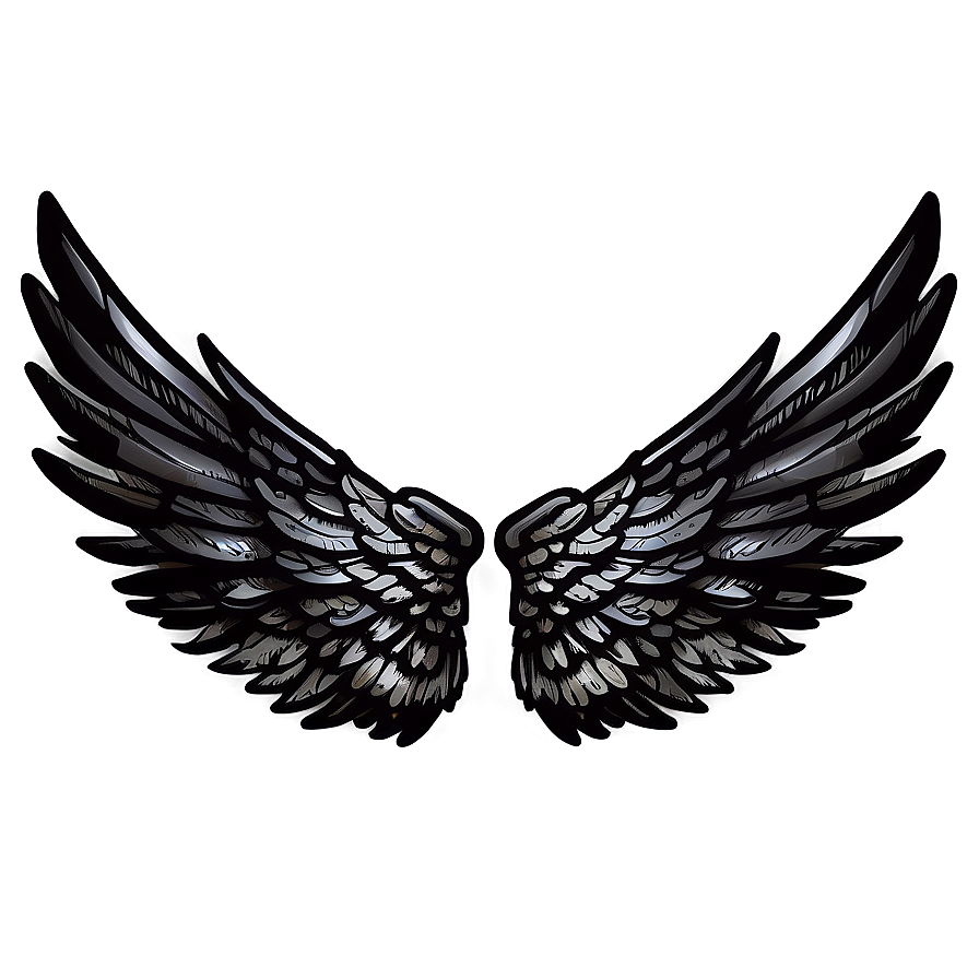 Black Angel Wings Drawing Png Tte PNG