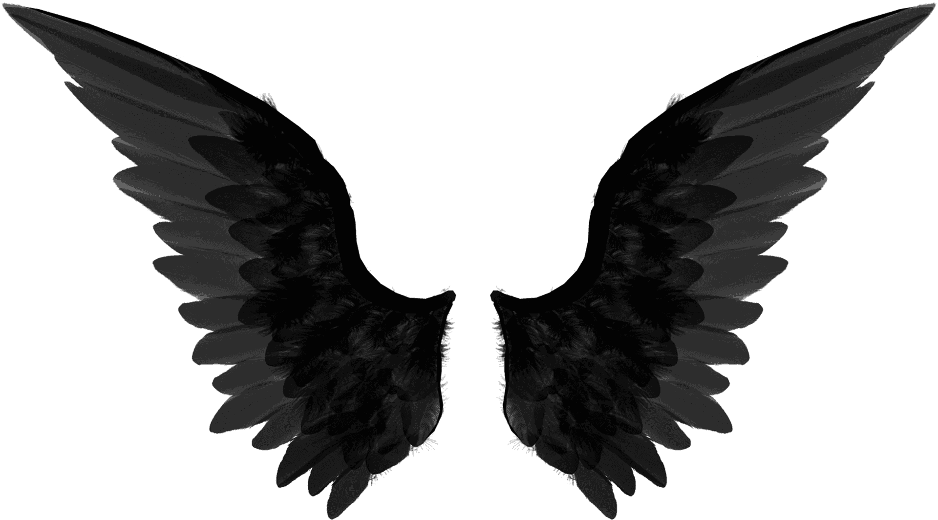 Black Angel Wings Silhouette PNG
